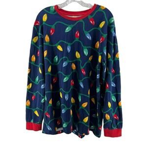 PajamaGram Christmas Lights Matching Christmas Pajama Set Mens Large